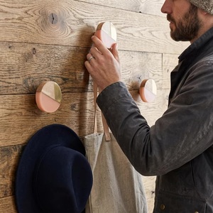 Wooden Round Cabinet Knob <b>with</b> Brass Inlay Modern Design Easy Install for Kitchen Bathroom Hotel Furniture Handle - Product Image 4