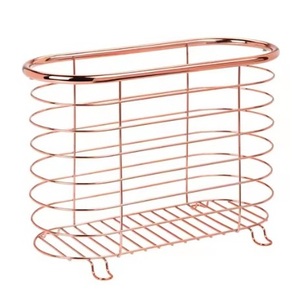 Cesta de alambre de hierro con asa, juego de 2, acabado dorado, cesta multiusos para compras, picnic y almacenamiento - Product Image 6