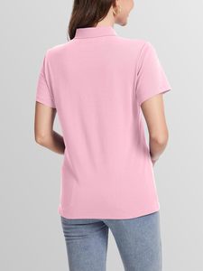 Womens Collared Polo <b>Blouse</b> Stretch Fabric Classic Cut <b>Smart</b> Office Casual Summer Spring Wardrobe Essential Fashionable Topwear - Product Image 4