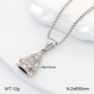 Pendentif classique pour les occasions festives, en acier inoxydable 304 avec finition plaquée or 18 carats, doté d'une élégante chaîne maille forçat. - Product Image 2