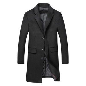 Abrigo Largo de Lana Acolchado Reversible con un Solo Botón, Estilo Gabardina Formal de Invierno, Abrigo Clásico Informal de Negocios, Transpirable con Cuello Vuelto - Product Image 1