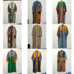Kimono de seda térmica de verano para mujer con cuello en V y cordón, vestido de noche largo, cómodo, para dormir, regalo personalizado - Product Image 1