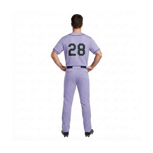 Ensemble uniforme de baseball personnalisé vert imprimé pour homme, maillot à manches courtes boutonné avec numéro, respirant, 100 % coton et polyester - Product Image 4