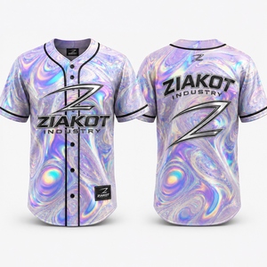 ZIAKOT Men's <b>Baseball</b> Jersey Sublimated Short Sleeve Regular Fit Gradient Color Pattern Quick Dry Sport Apparel - Product Image 6