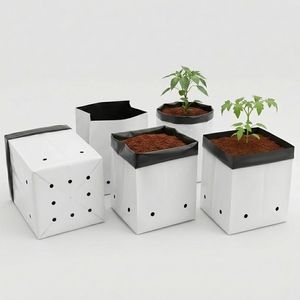 OVERSEAS <b>Plastic</b> Hydroponic Grow Bags (Black/White)-Durable High Temp Resistant 1000mL Capacity 5-Year <b>Shelf</b> Life - Product Image 2