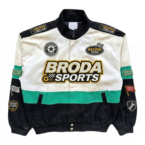 Blousons d'hiver coupe bomber en coton pour hommes, coupe grande taille, avec logo brodé personnalisé OEM, style course Nascar, coupe-vent, vente en gros 2026 - Product Image 2