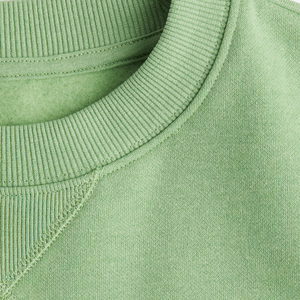 Sweat-shirt surdimensionné à col rond pour femme, vert, avec lettres brodées, épaules tombantes, manches longues, en coton tricoté, pour l'automne - Product Image 2