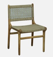 Chaise de salle à manger moderne en bois avec assise et dossier en corde de jute, design scandinave, pliable, mobilier pour la maison