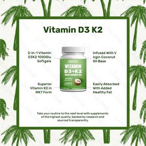 Suplemen <span class=keywords><strong>Vitamin</strong></span> D3 K2 Label pribadi, 10000 IU (200 <span class=keywords><strong>Mcg</strong></span>) <span class=keywords><strong>Vitamin</strong></span> <span class=keywords><strong>D</strong></span> untuk tulang, gigi, otot dan kekebalan tubuh - Product Image 5