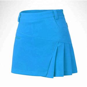 Shorts de golf sportifs rouges pour filles avec culotte blanche intégrée, fermeture éclair, taille élastique, motif géométrique, en polyester tissé léger et respirant - Product Image 2