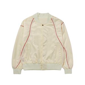 Blouson bombardier en satin de baseball réversible personnalisable pour hommes, passepoil brodé, design universitaire, bouton respirant pour le sport - Product Image 1