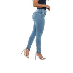 Vaqueros ajustados elásticos de cintura alta transpirables de mezclilla sólida para mujer, los más vendidos, con diseño de logotipo personalizado y bordado vintage. - Product Image 6