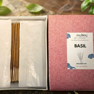 Bâtons d'encens en bois de bambou aromatique biologique BASIL - ÉCOLOGIQUES ET LONGUE DURÉE - Product Image 2