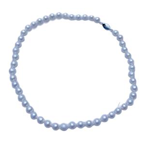 สร้อยคอมุกน้ำจืดธรรมชาติจูจี้ ขนาด 8-9 มม. ตัวล็อคเงินแท้ S925 แสงเงางาม ตำหนิเล็กน้อย ไม่มีแกน - Product Image 5