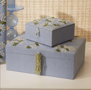 Beaded Fabric Jewelry <b>Storage</b> Box Handmade Decorative Gift Case Premium Craft Bulk Supply Modern Home Decor Customizable Size - Product Image 1