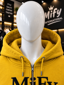 Sweat à capuche zippé en molleton épais de qualité supérieure, logo personnalisé, style streetwear oversize avec poches kangourou - Product Image 4