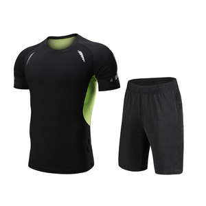 Vêtements de sport pour hommes, entraînement, gym, course à pied, shorts et t-shirt, ensembles deux pièces, matériaux respirants et anti-transpiration - Product Image 2