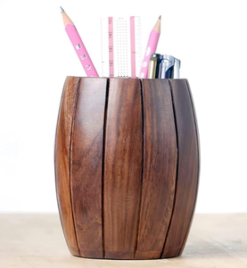 ที่ใส่ปากกาไม้ธรรมชาติ 100% ขายส่ง ที่ใส่ปากกาไม้ตั้งโต๊ะอเนกประสงค์ - Product Image 3