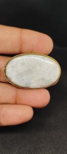 Pendentif rainuré en pierre de lune 100% naturelle, de qualité supérieure, avec rainure en laiton blanc arc-en-ciel, prix de gros, lot de pierres de lune - Product Image 6