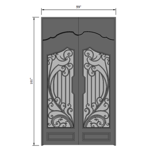 Puerta Principal de Hierro Forjado de Primera Calidad para Casa, Puertas de Entrada Seguras, Puertas Interiores y Exteriores Elegantes para Hogares Modernos - Product Image 3