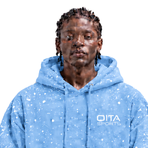 Sweat à capuche pour homme en molleton épais, coupe décontractée, imprimé galaxie bleu ciel, style streetwear, avec cordon de serrage - Product Image 2