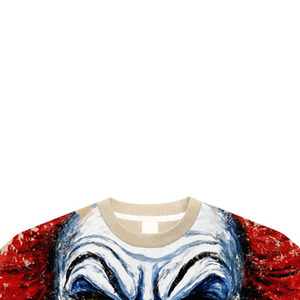 Men's Clown <b>Face</b> Printed T-<b>Shirt</b> Short Sleeve O-Neck Regular Fit Cotton Jersey Casual Style - Product Image 2