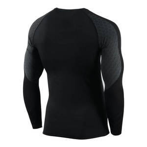Chemises de compression respirantes personnalisées pour adultes, en polyester/spandex bleu, manches longues, logo privé, unisexe - Product Image 2