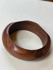 Brazalete y pulsera de madera de diseño NATURAL, pulseras de madera de tamaño personalizado, brazalete de madera hecho a mano con flores - Product Image 6