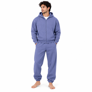 Conjunto Deportivo para Hombre con Sudadera con Cierre y Pantalones Jogger Color Lavanda, Ropa Deportiva Personalizada - Product Image 1