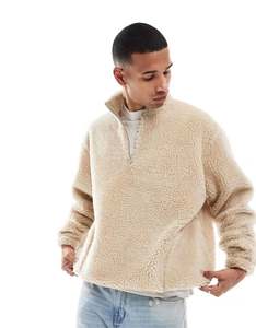 Chaqueta de Forro Polar Sherpa Estilo Moderno, Abrigos Sherpa con Bloques de Color Personalizados, Chaquetas de Forro Polar Sherpa para Hombre, Casuales, con Cierre, Talla Grande, para Invierno - Product Image 5