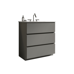 Tia - Mueble de Baño Moderno Gris de 30 Pulgadas con Lavabo, 3 Orificios para Grifo y Gran Espacio de Almacenamiento, Mueble Independiente - Product Image 5