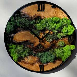 3d <b>Decorative</b> <b>Wall</b> <b>Clock</b> Moss <b>Clock</b> Moss <b>Wall</b> Art <b>Clocks</b> Wood Moss Frame Eco-Friendly Custom Modern for Living Room Hanging - Product Image 2
