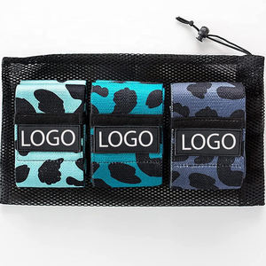 Bandas de ejercicio económicas con logo personalizado, de poliéster, algodón, malla y caucho, para glúteos, cadera y entrenamiento, antideslizantes. - Product Image 2