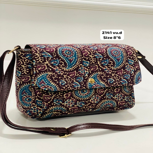 Sac bandoulière femme Indigo Paisley Charm, doux, durable, léger, sangle réglable, tissu écologique, ethnique, décontracté, voyage, quotidien - Product Image 1