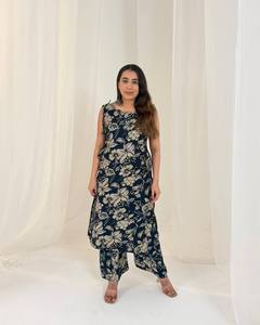 ชุดคู่ปักเลื่อมปักลายแถบผ้าชิรอนของผู้หญิงมาใหม่ชุดคู่ผ้าโปร่งบางสำหรับงานเลี้ยง - Product Image 6