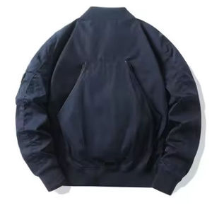 Blouson bomber noir pour homme, fermeture éclair, coupe-vent, décontracté, avec empiècements, en polyester, col rabattable - Product Image 5