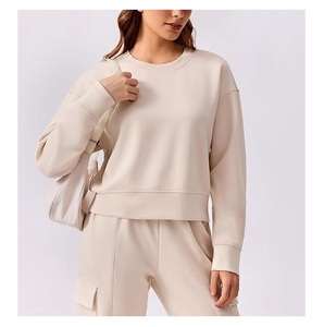 Nouvelle collection – Sweat-shirt décontracté et confortable pour femme, tricoté, à manches longues, col et épaules tombantes, couleur unie, service OEM – Bangladesh - Product Image 1