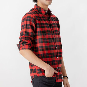 เสื้อเชิ้ตผ้าแฟลนเนลผู้ชาย แขนยาว ผ้าฝ้าย นุ่มสบาย ลายตาราง ติดกระดุม ใส่ทำงานกลางแจ้ง แฟชั่นทันสมัย - Product Image 5