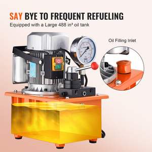 Pompe hydraulique électrique 750W 110V 10000 PSI 488 In³/8L Capacité Vanne manuelle à double effet pour les machines à poinçonner/plier/cric - Product Image 4