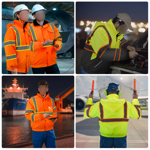 High Visibility Reflective Safety <b>Jacket</b> Custom Color Breathable Mesh Workwear <b>Construction</b> Security <b>Jacket</b> Multi Pocket - Product Image 5