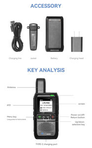 วิทยุสื่อสารสองทาง4G เครื่องส่งรับวิทยุแบบพกพาเครื่องส่งรับวิทยุขนาดเล็กทั่วโลก - Product Image 5