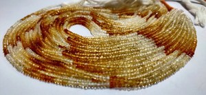 Perles de citrine naturelle ombrée, facettées, rondes, 3 mm, vendues par brin, 13 pouces de long - Product Image 4