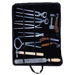 Couteaux à sabots professionnels allemands en acier inoxydable, pinces de fermeur, marteaux d'entretien équin, râpes à sabots réglables, ensembles d'équitation - Product Image 1