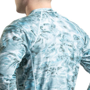 Camiseta Deportiva de Manga Larga para Hombre, Protección UV, Secado Rápido, Transpirable, Ecológica, de Poliéster/Nailon, con Estampado Acuático - Product Image 6