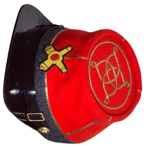 Gorra Kepi Roja 100% Lana, Reproducción Histórica, con Trenza Bordada y Correa de Cuero para la Barbilla, para Reenactment - Product Image 2
