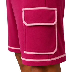 Pink <b>And</b> Fuchsia <b>Mens</b> T <b>Shirt</b> <b>Shorts</b> <b>Set</b> Crew Neck <b>Short</b> Sleeve Top Cargo Pocket Drawstring <b>Shorts</b> Casual Sportswear Outfit - Product Image 6