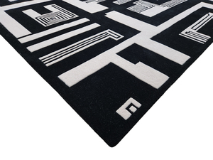 Tapis moderne de luxe tufté à la main, style géométrique 3D noir et blanc, à poils hauts et bas, le plus vendu, pour la vente en gros - Product Image 5