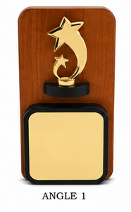 Plaques de trophées étoiles en bois, souvenirs avec plaque gravée pour la reconnaissance sportive et les jeux - Product Image 3