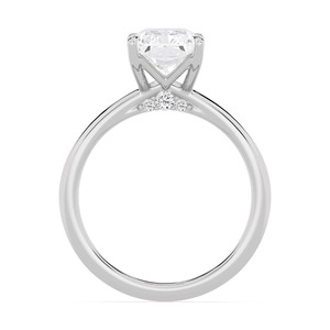 Bague de fiançailles classique solitaire en or rose 10K avec diamant de laboratoire radiant et rond de 2,08 carats, bijou de mariée de prestige - Product Image 4
