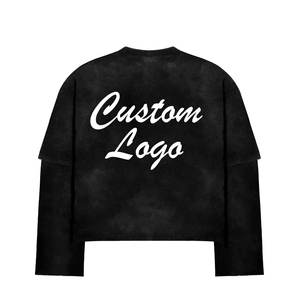 เสื้อยืดแขนยาวผู้ชายแบบใหม่สองชั้น ลายพิมพ์กีฬากลางแจ้ง สีซีดแบบซันเฟด ผ้าคอตตอนถัก สั่งทำได้ - Product Image 5